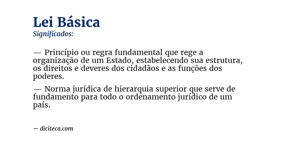 Significado de lei básica