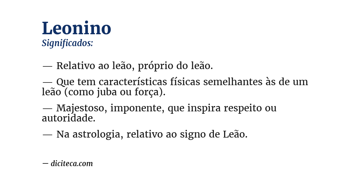 Significado de leonino
