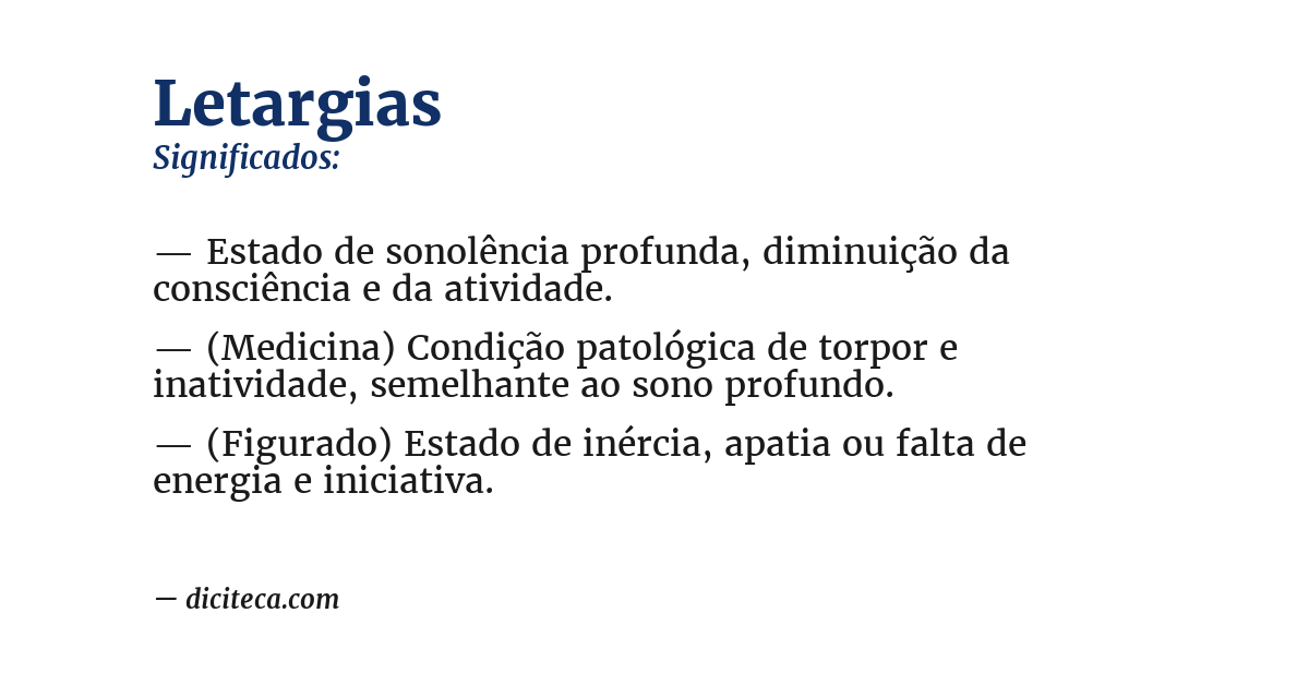 Significado de letargias