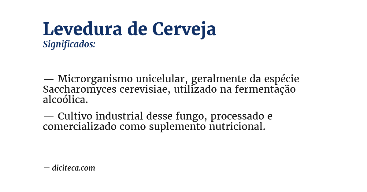 Significado de levedura de cerveja