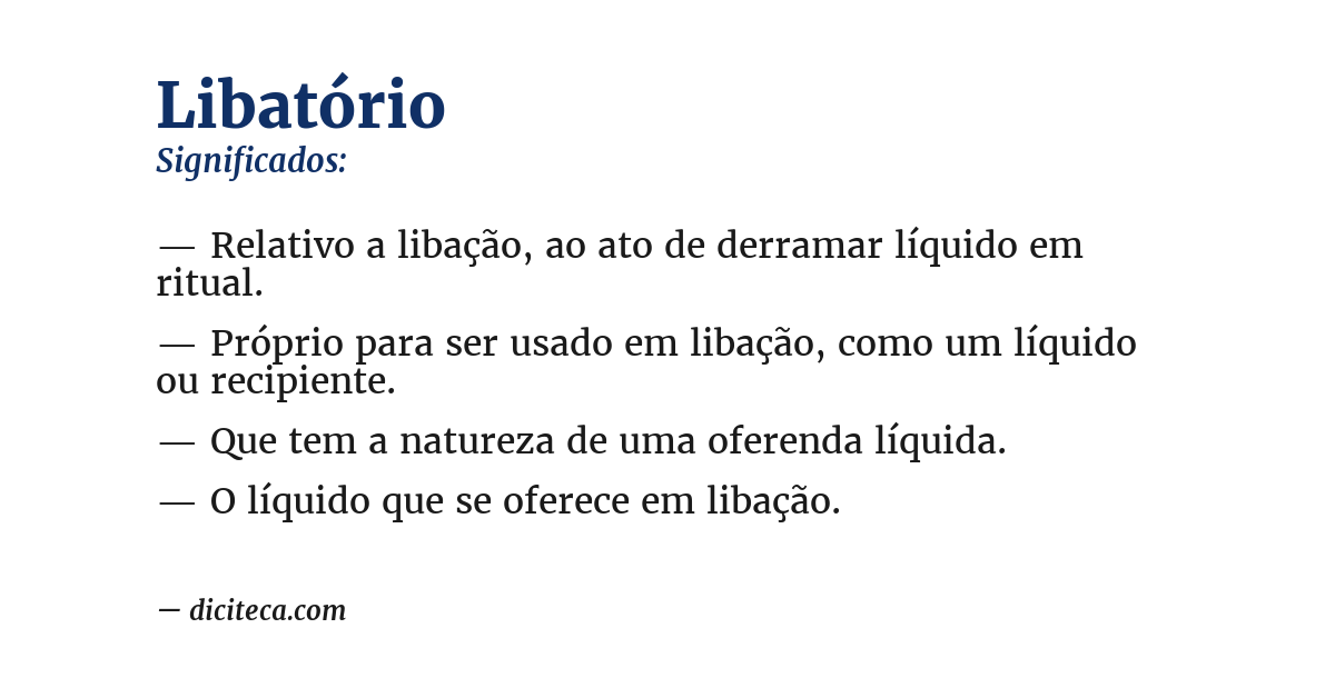 Significado de libatório