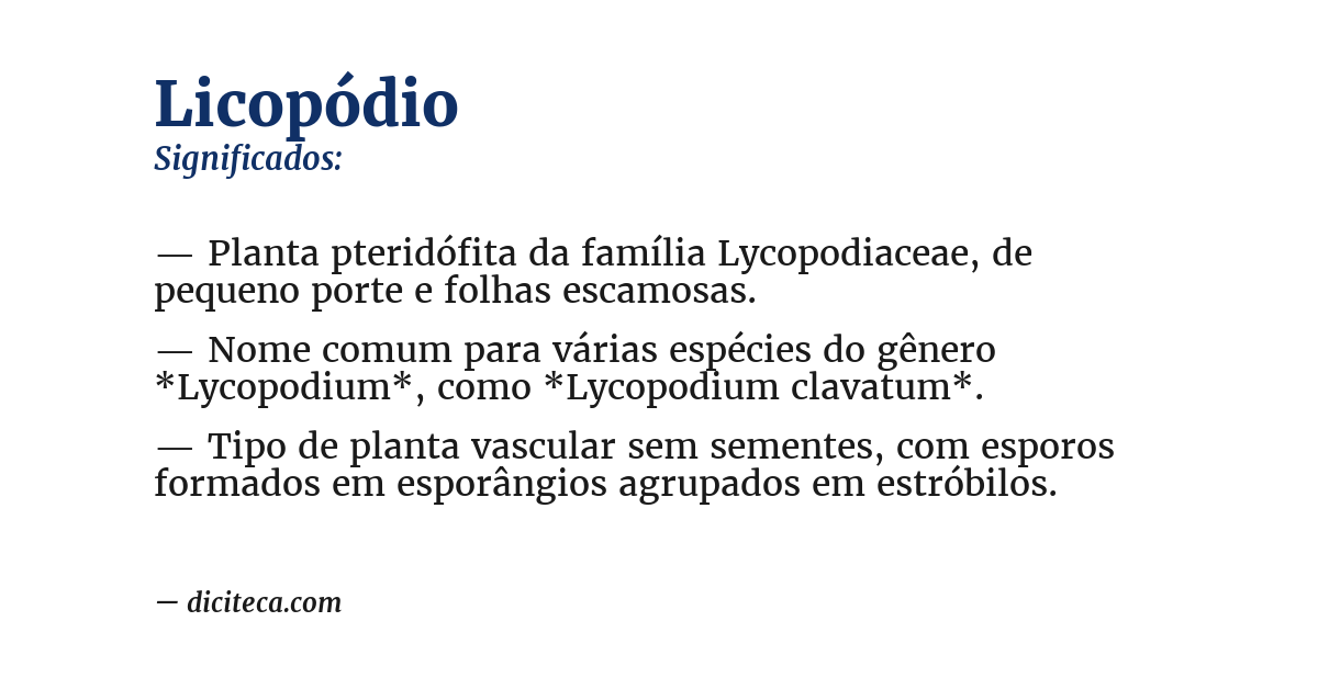 Significado de licopódio