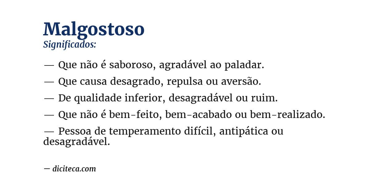 Significado de malgostoso