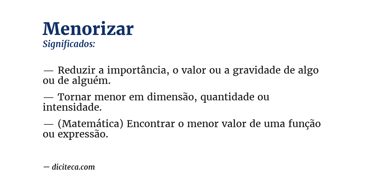 Significado de menorizar