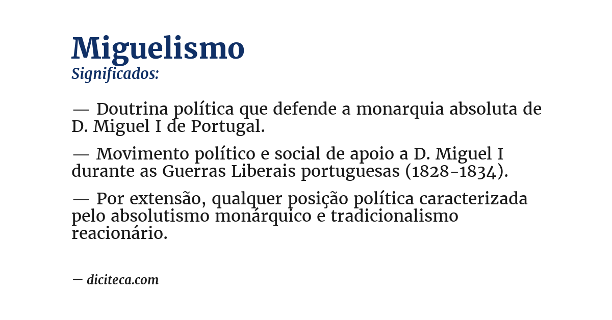 Significado de miguelismo