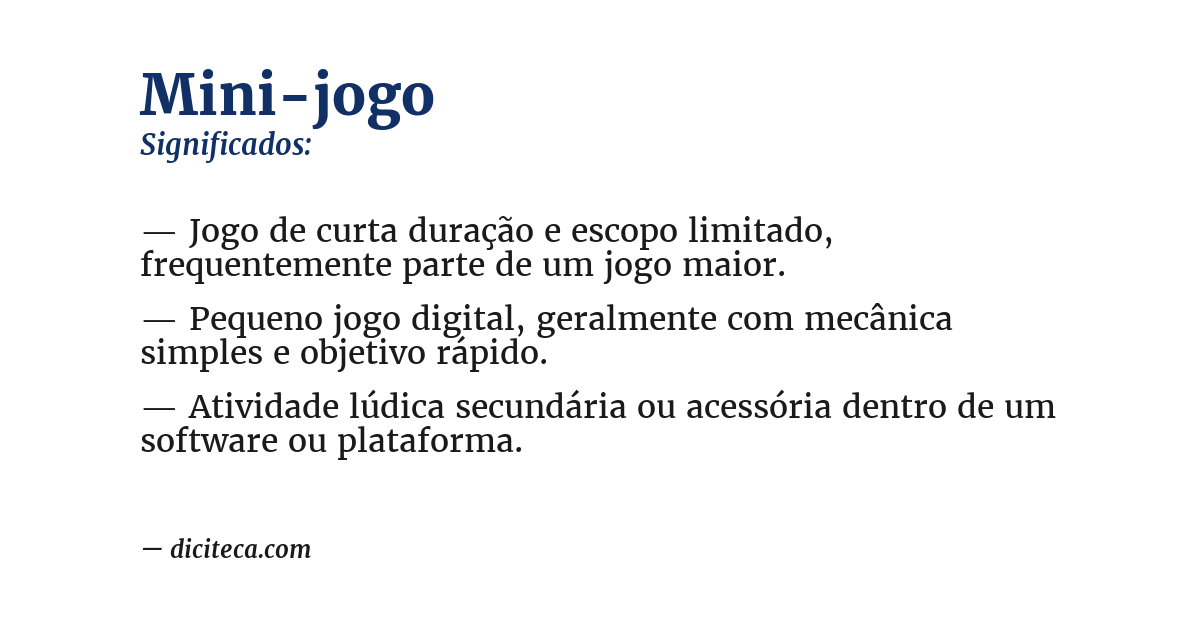 Significado de mini-jogo