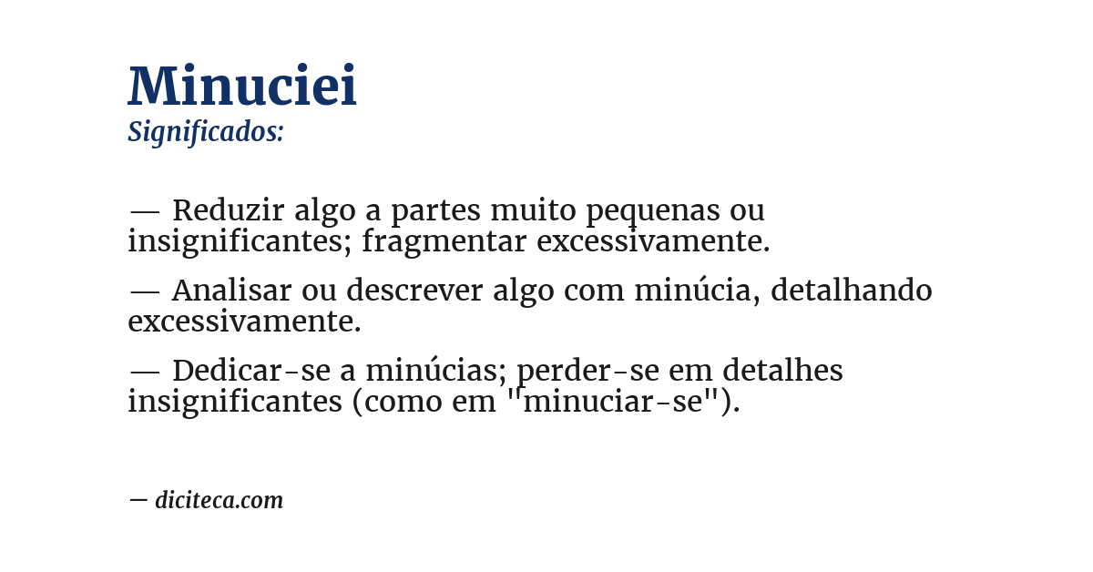 Significado de minuciei