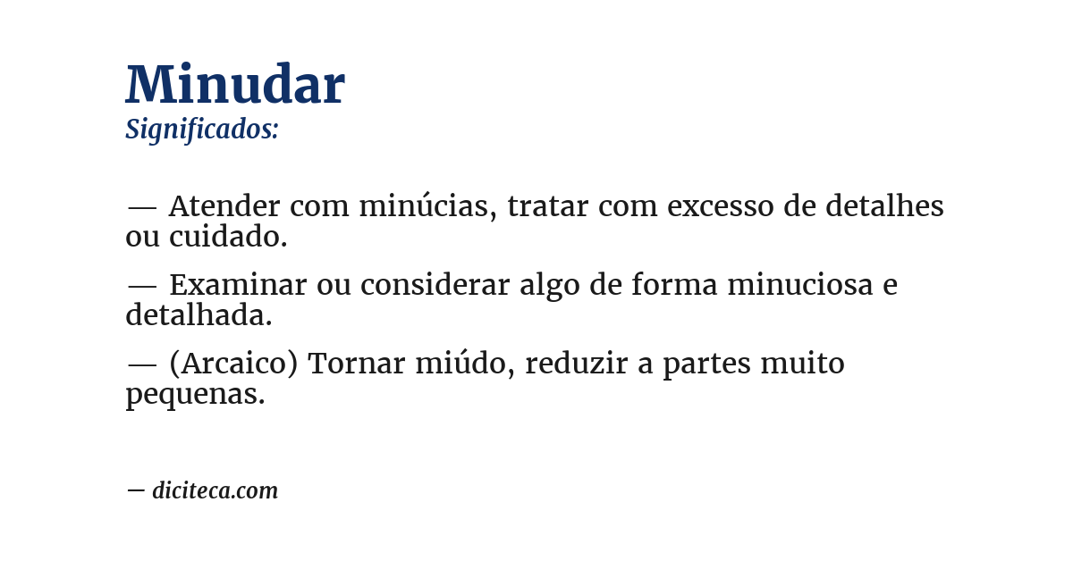 Significado de minudar