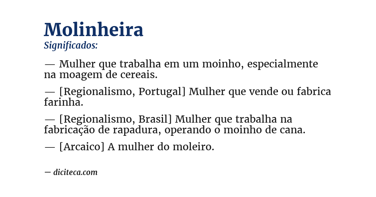 Significado de molinheira