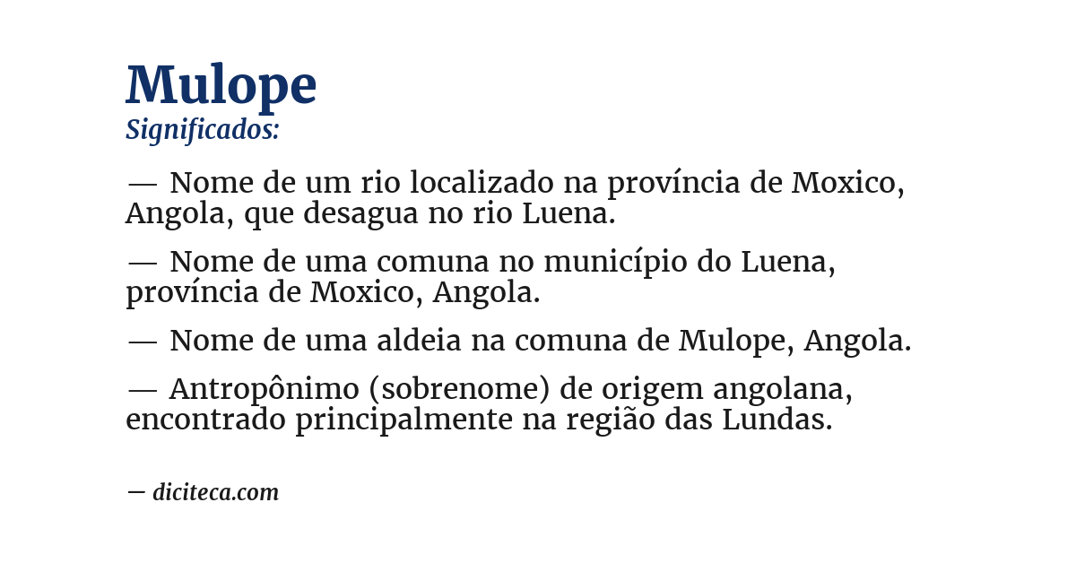 Significado de mulope