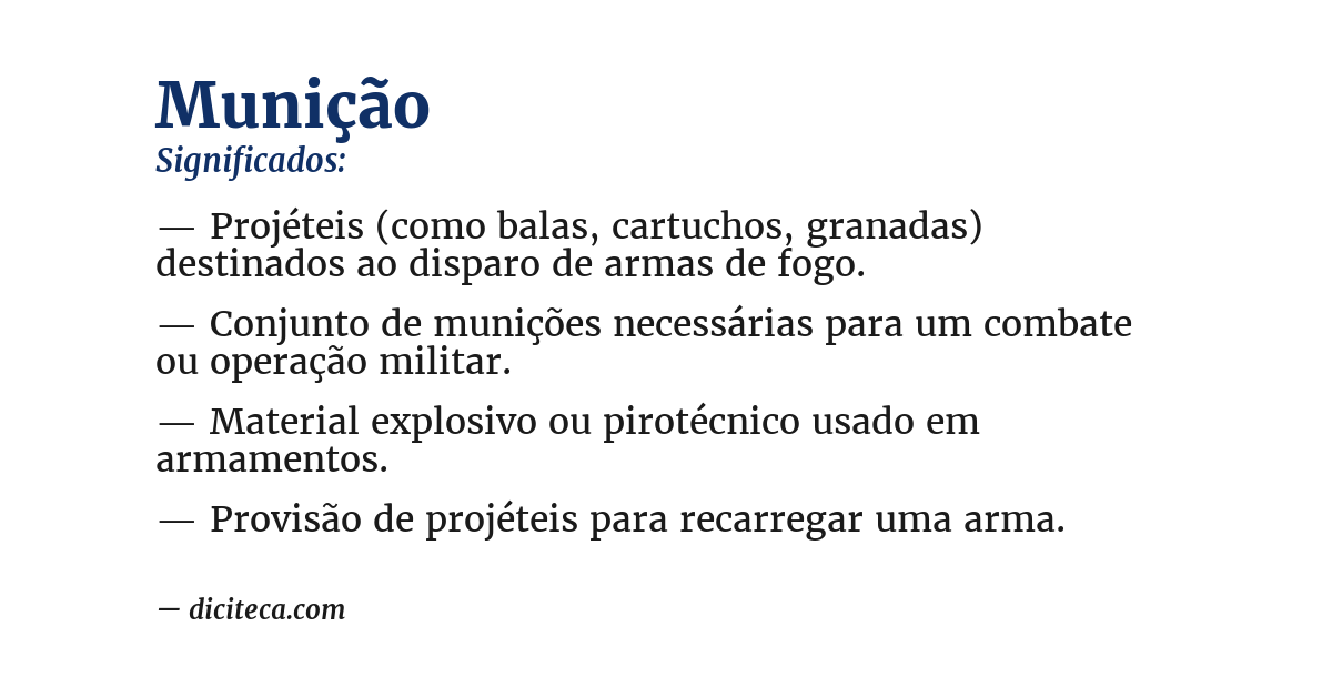 Significado de munição