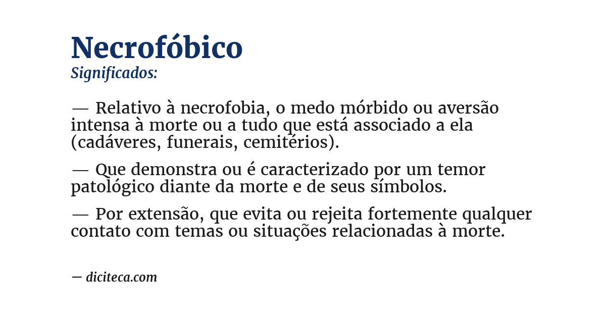 Significado de necrofóbico