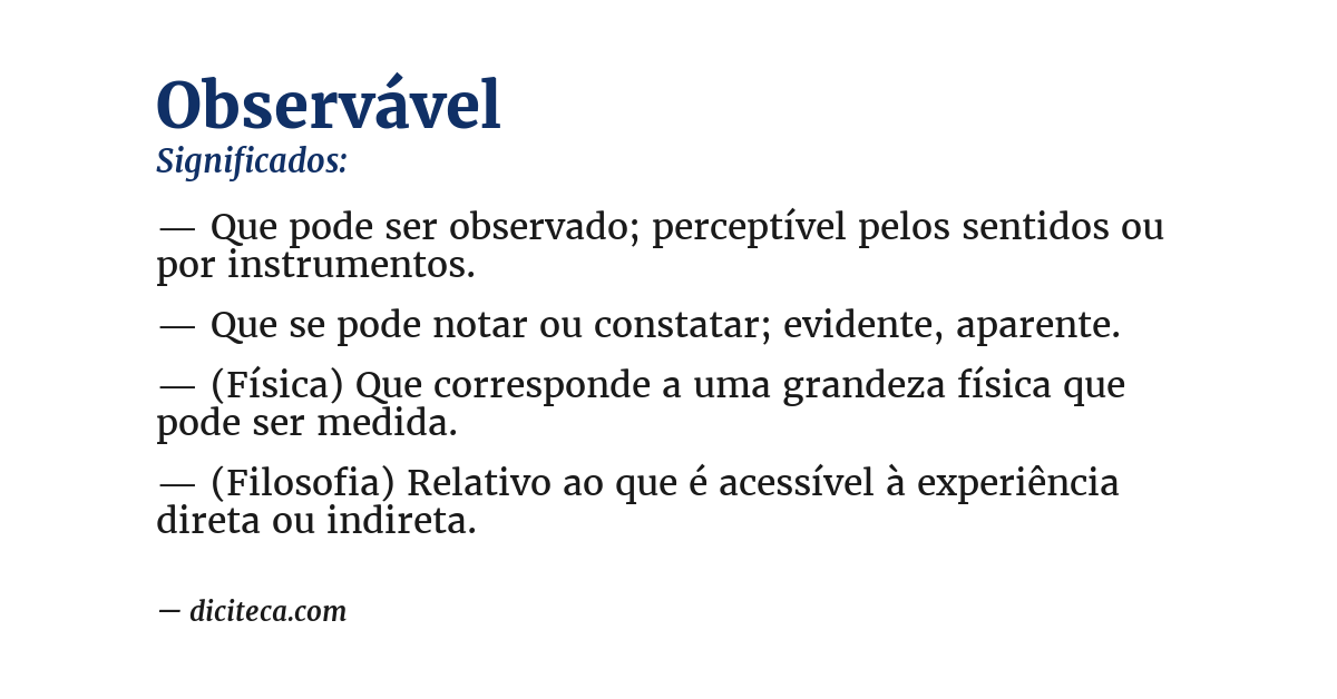 Significado de observável