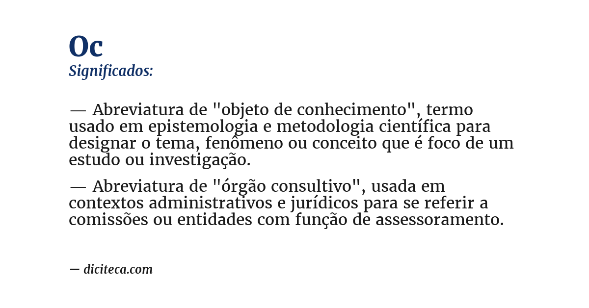 Significado de oc