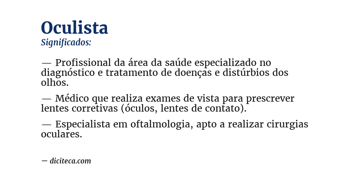 Significado de oculista