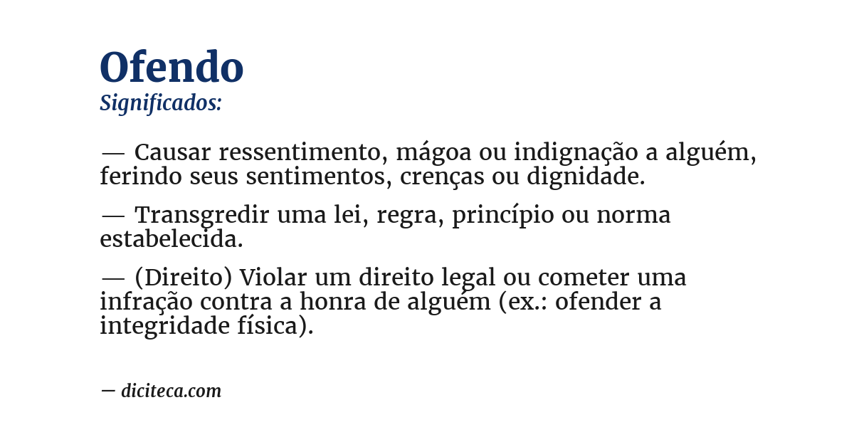 Significado de ofendo