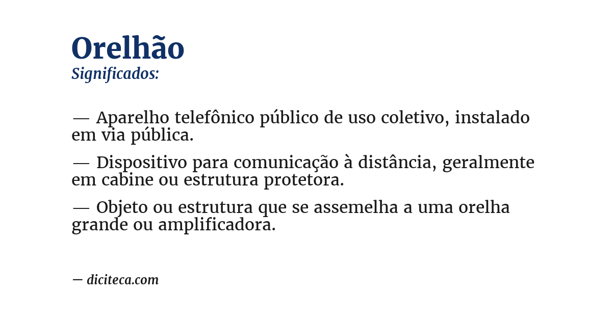 Significado de orelhão