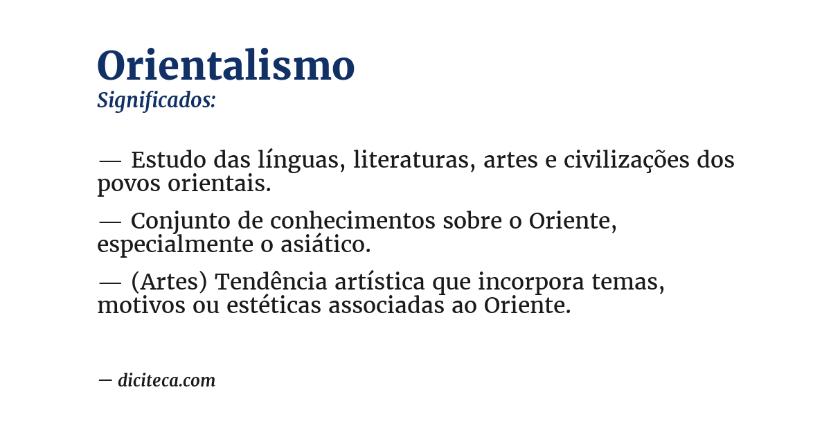 Significado de orientalismo