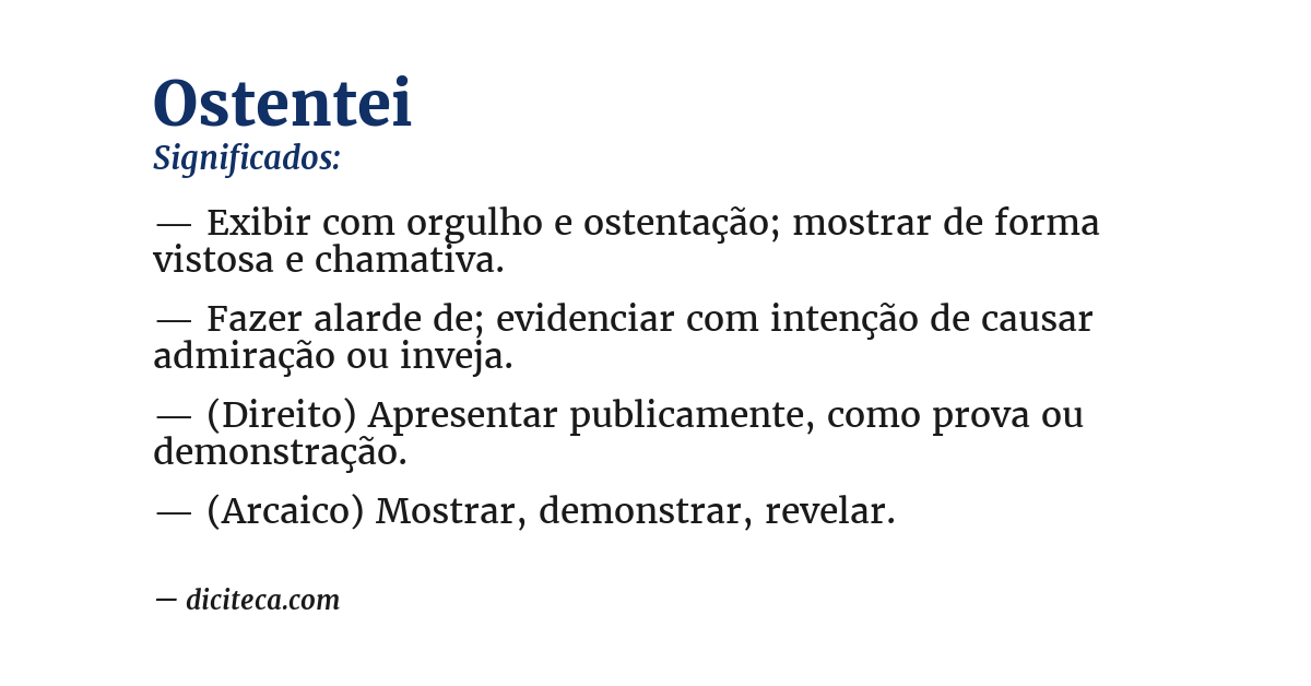Significado de ostentei