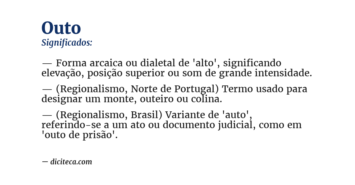 Significado de outo