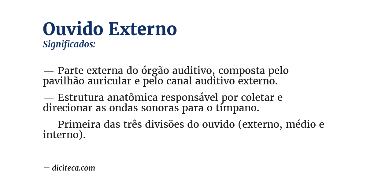 Significado de ouvido externo