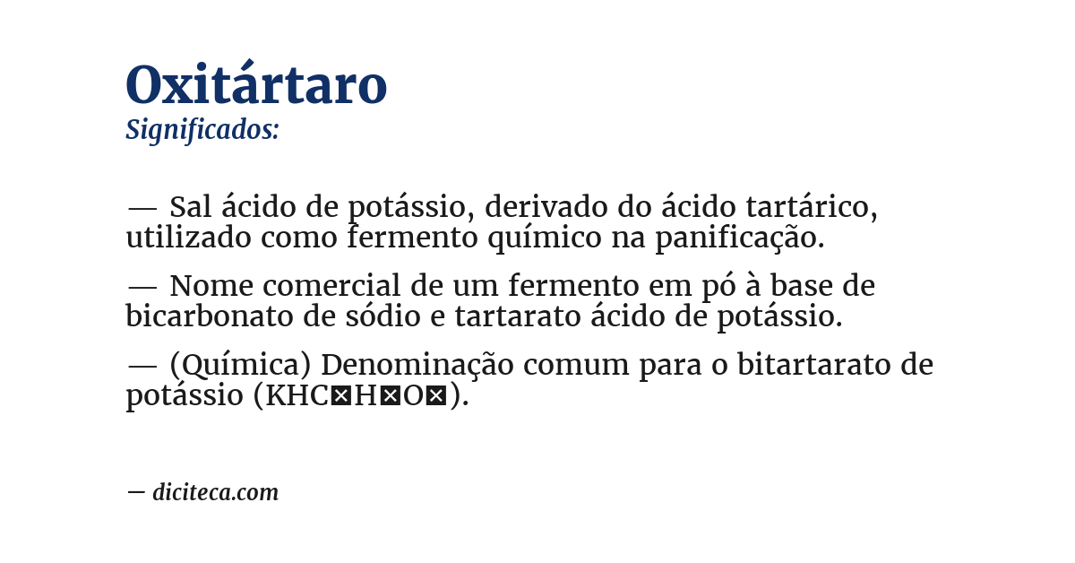 Significado de oxitártaro