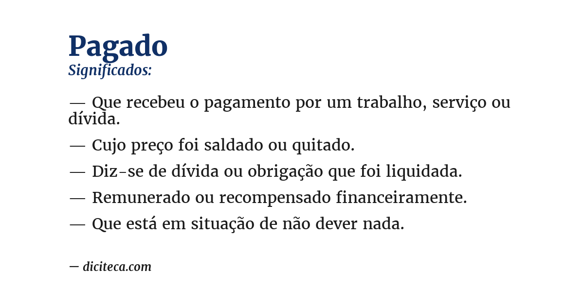 Significado de pagado