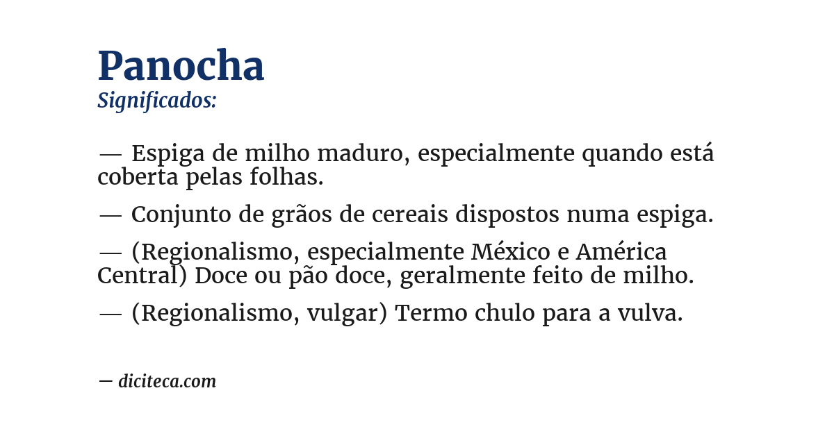 Significado de panocha