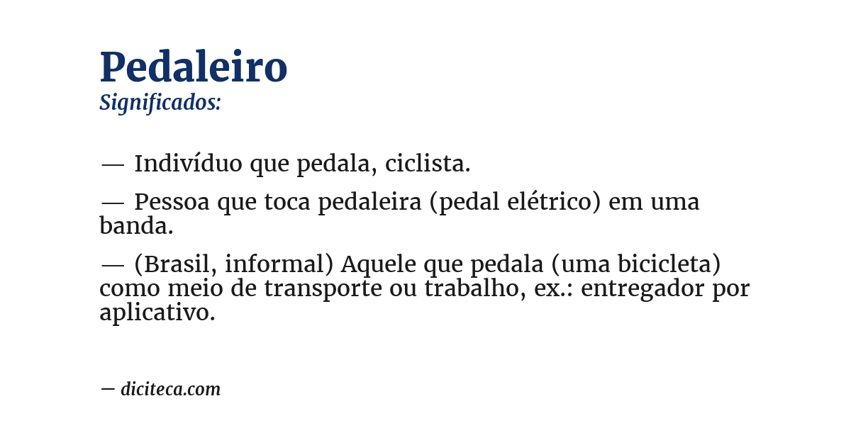 Significado de pedaleiro