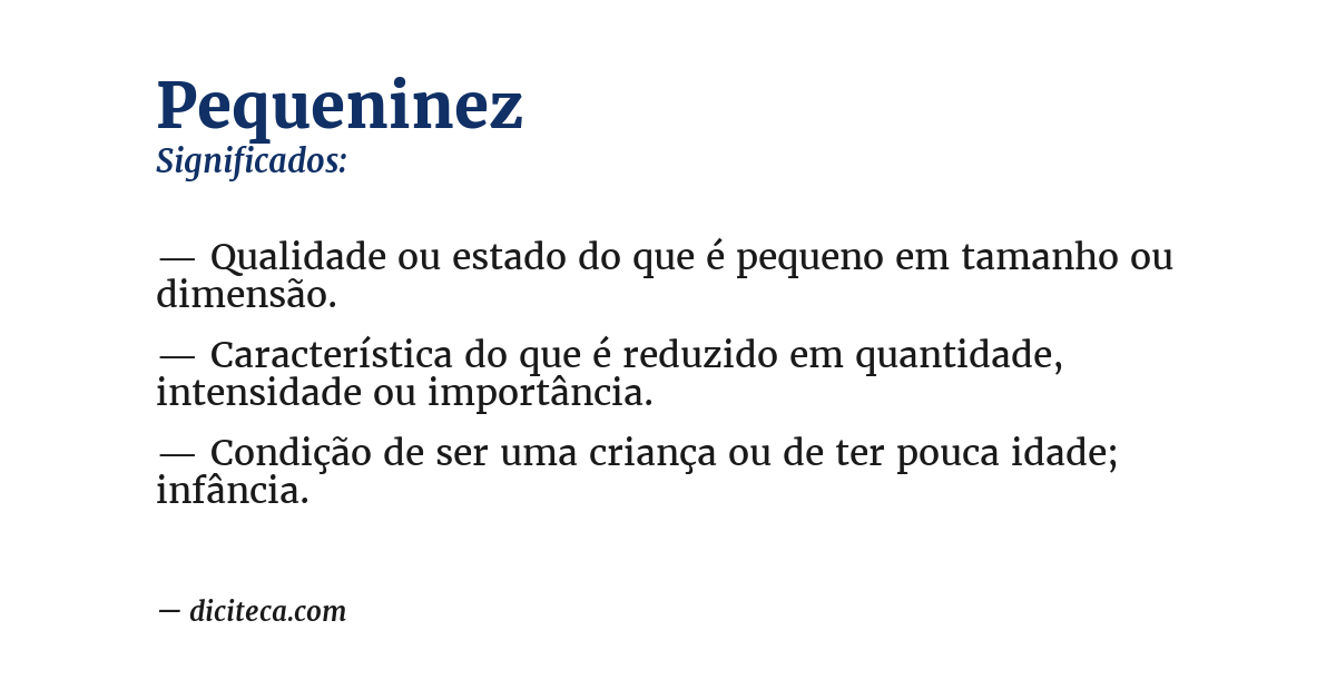 Significado de pequeninez