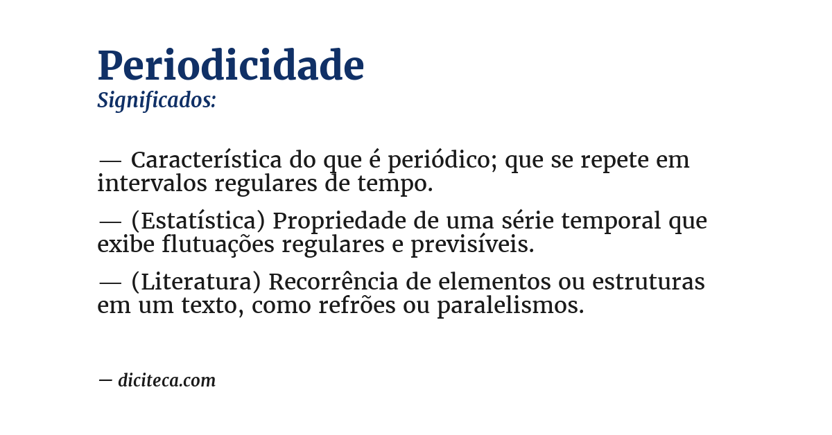 Significado de periodicidade