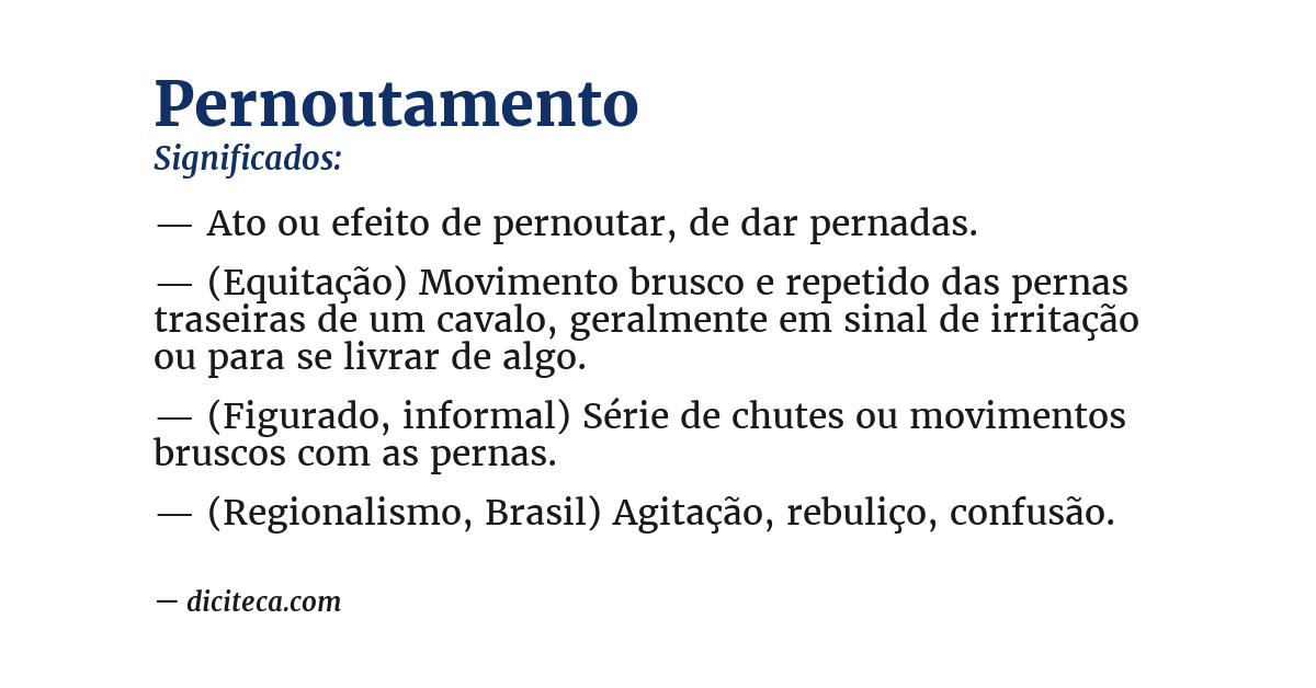 Significado de pernoutamento