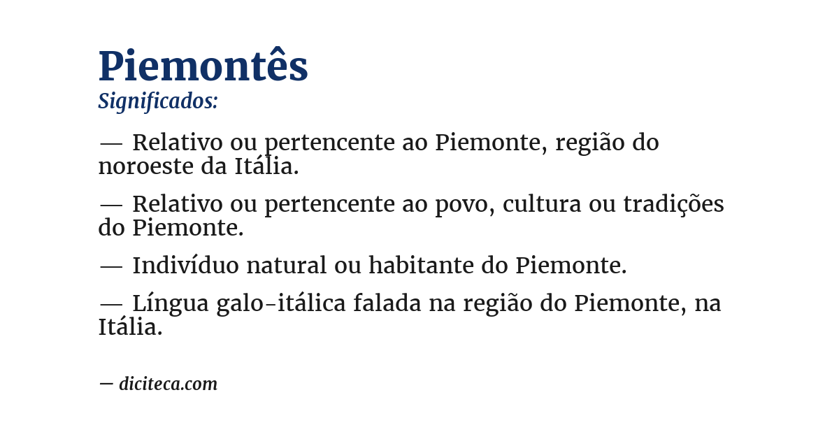 Significado de piemontês