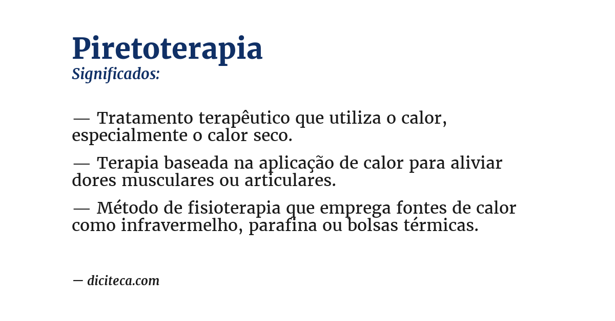 Significado de piretoterapia
