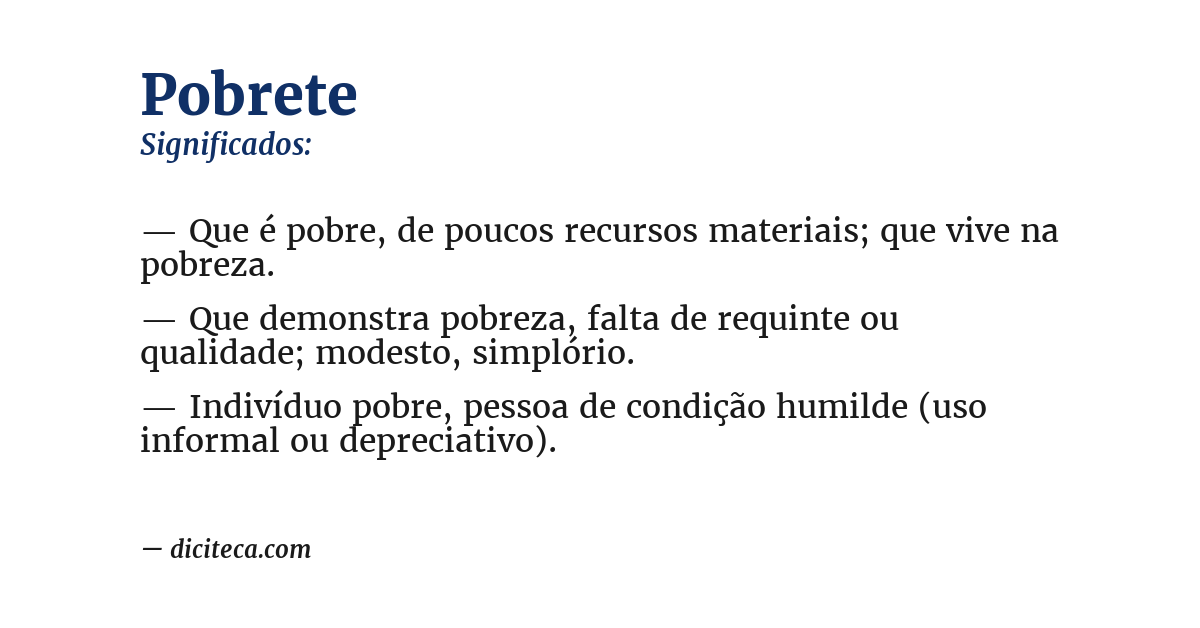 Significado de pobrete