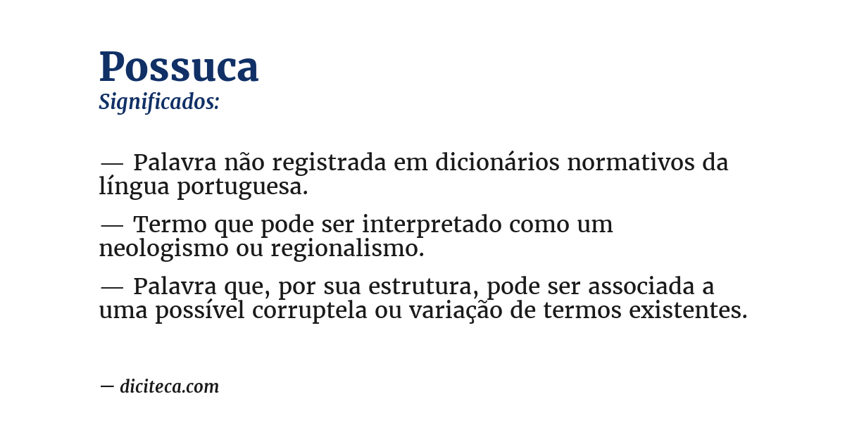 Significado de possuca