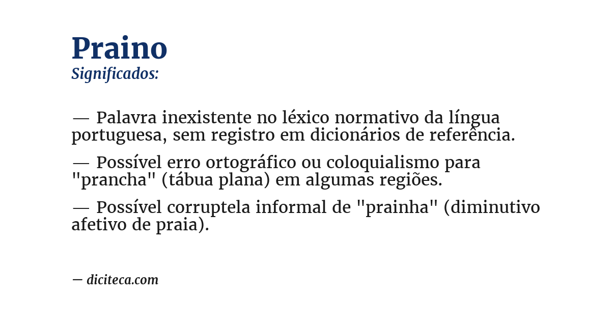 Significado de praino