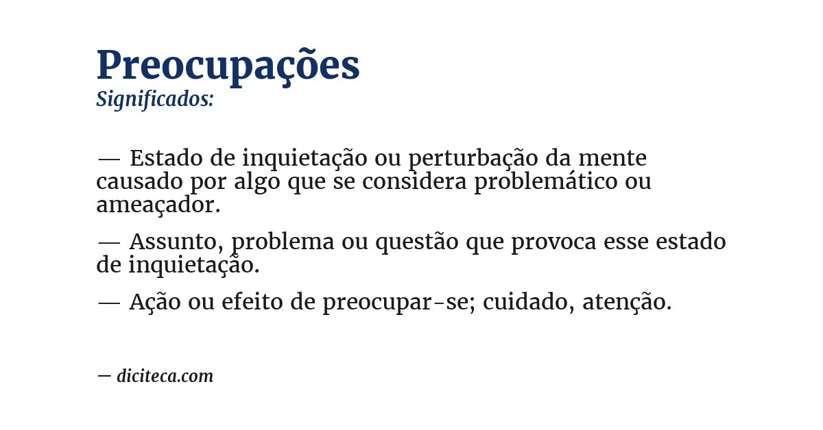 Significado de preocupações