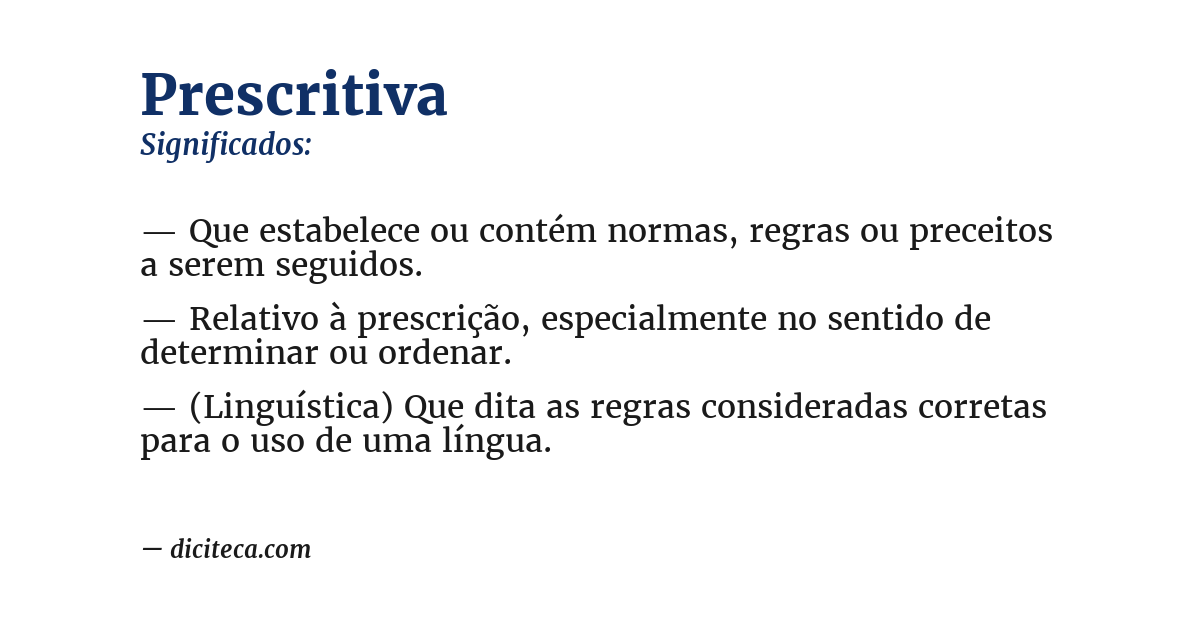 Significado de prescritiva
