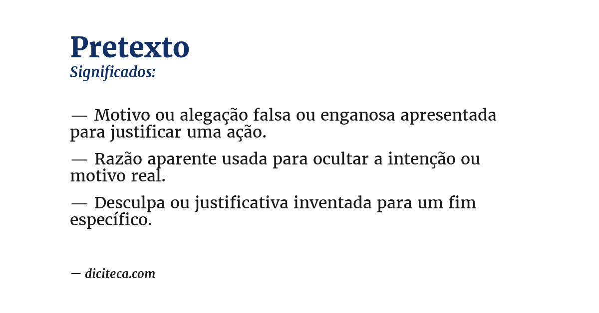 Significado de pretexto