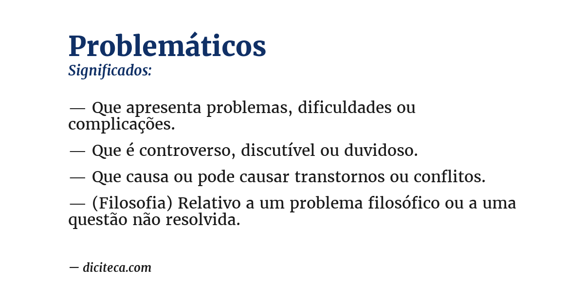Significado de problemáticos