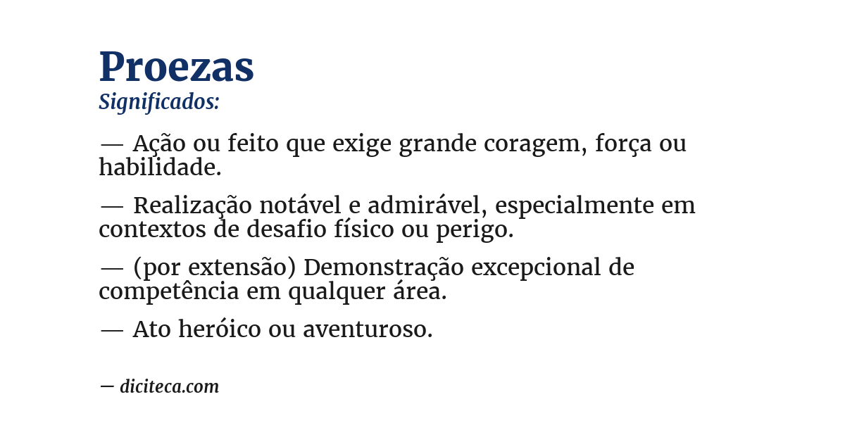 Significado de proezas