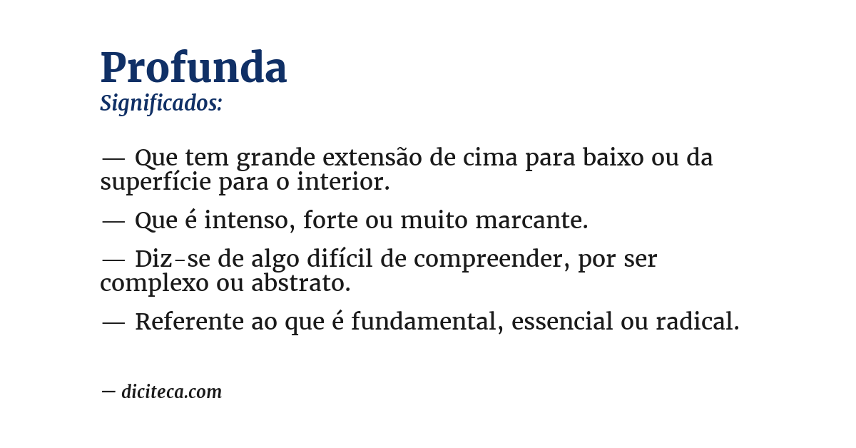 Significado de profunda