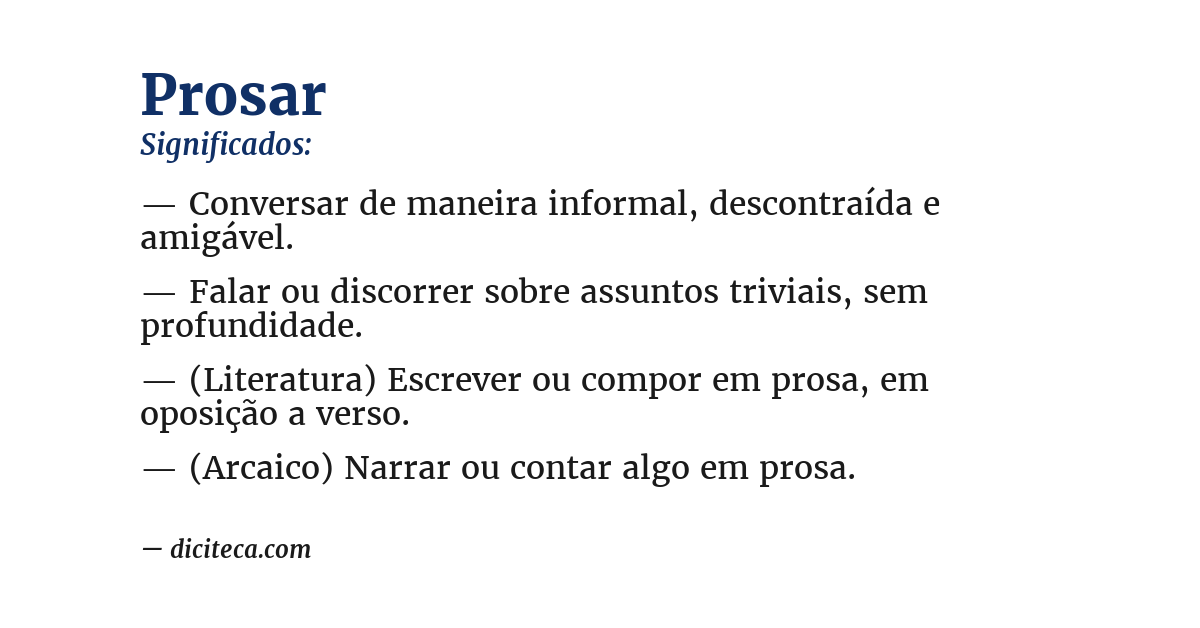 Significado de prosar