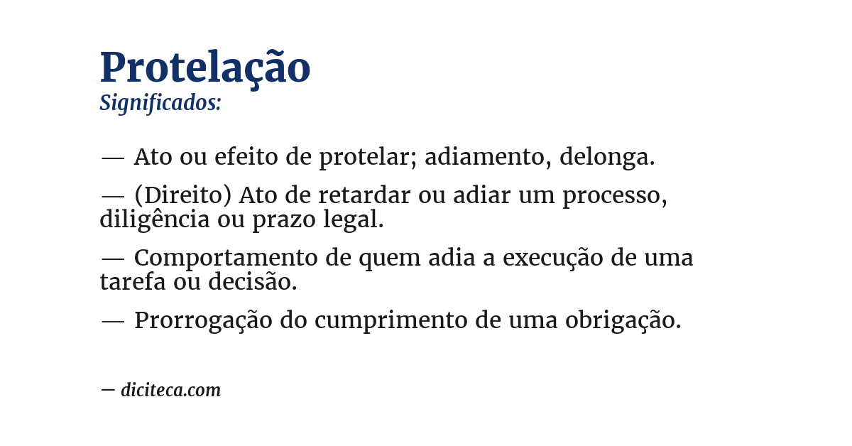 Significado de protelação