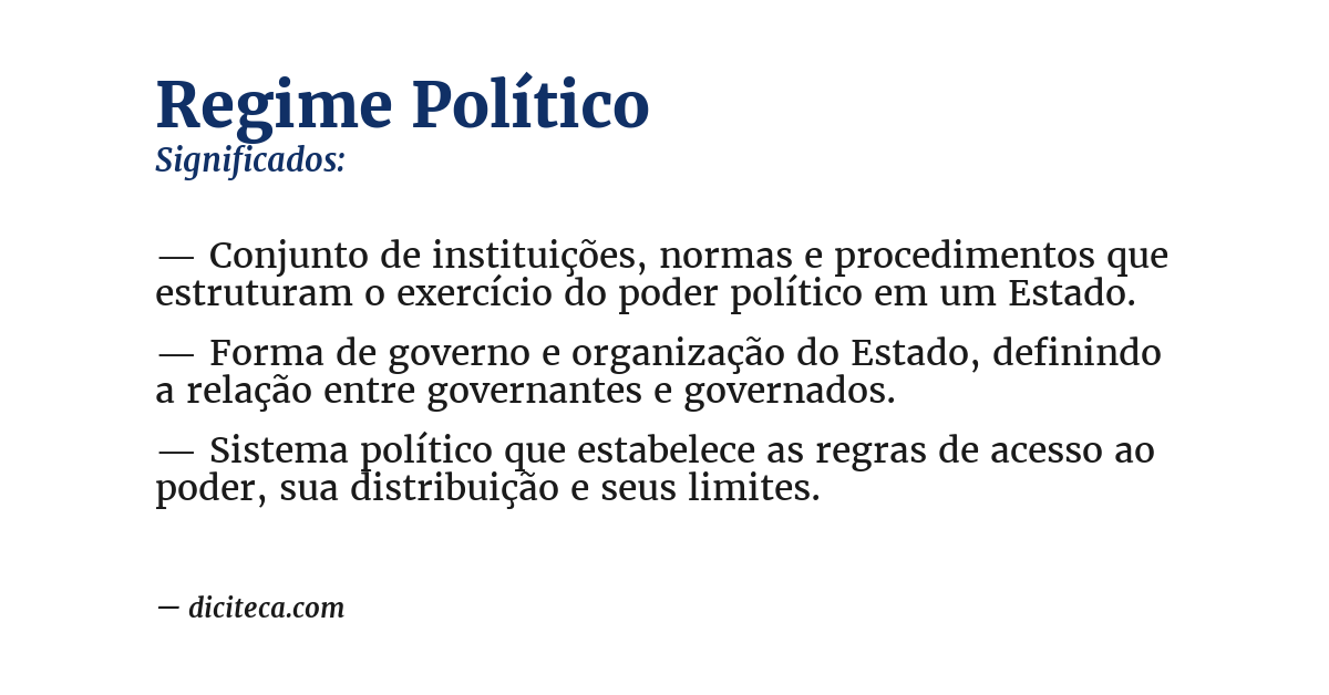 Significado de regime político