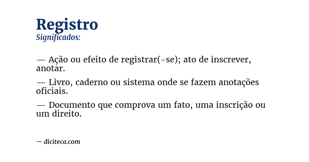 Significado de registro