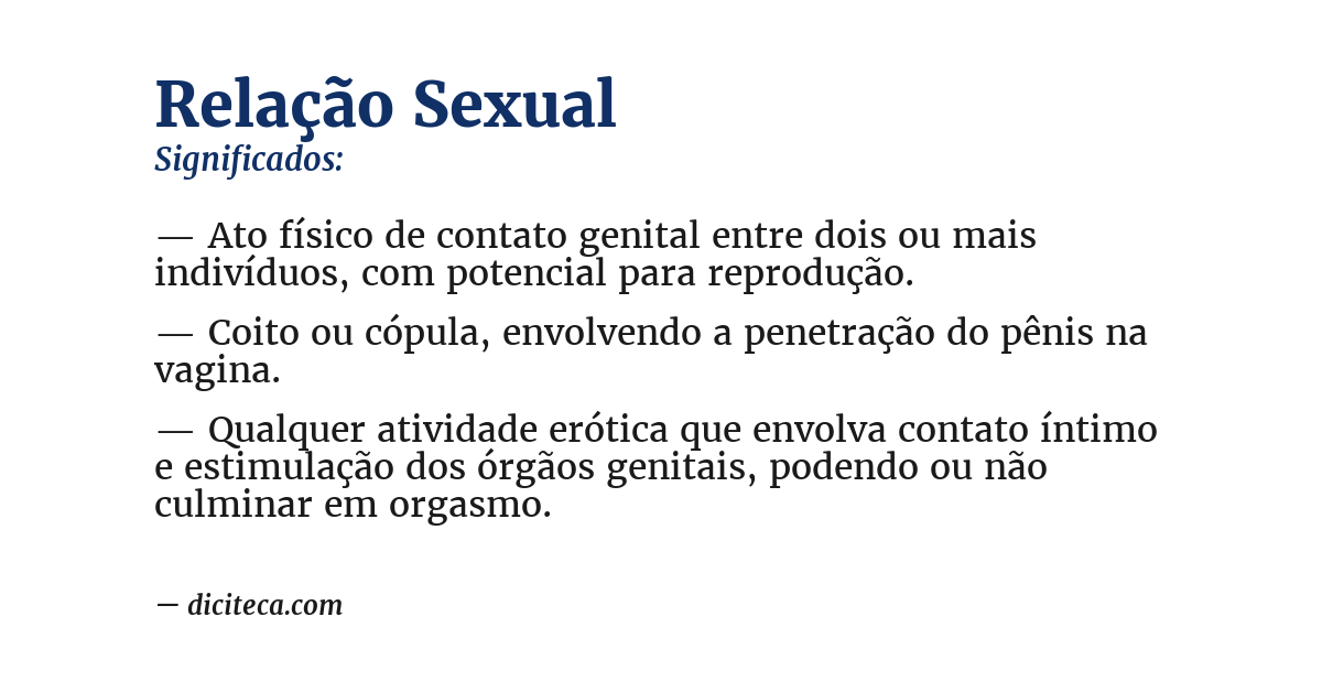 Significado de relação sexual