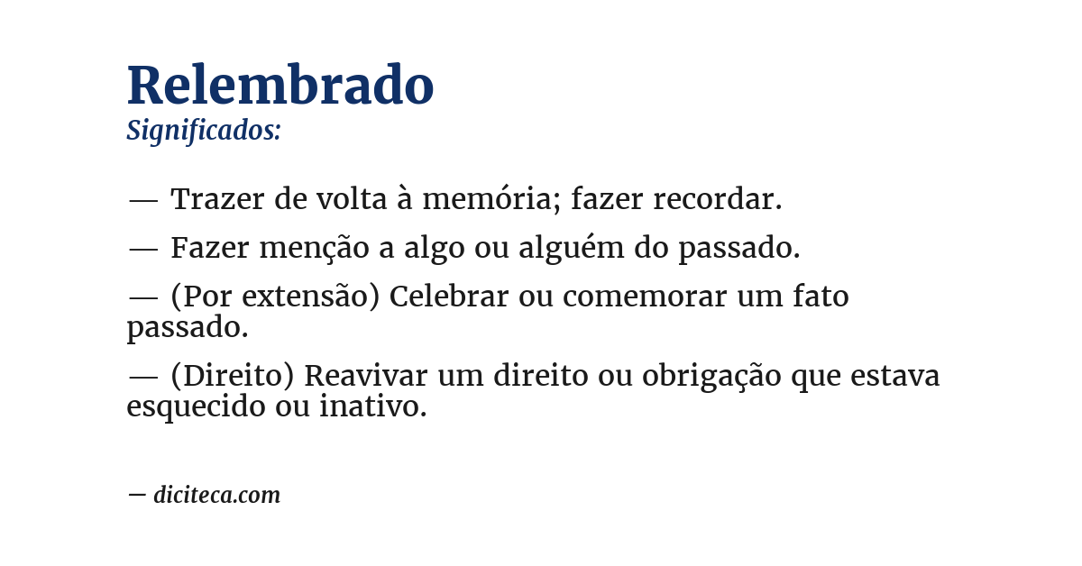 Significado de relembrado
