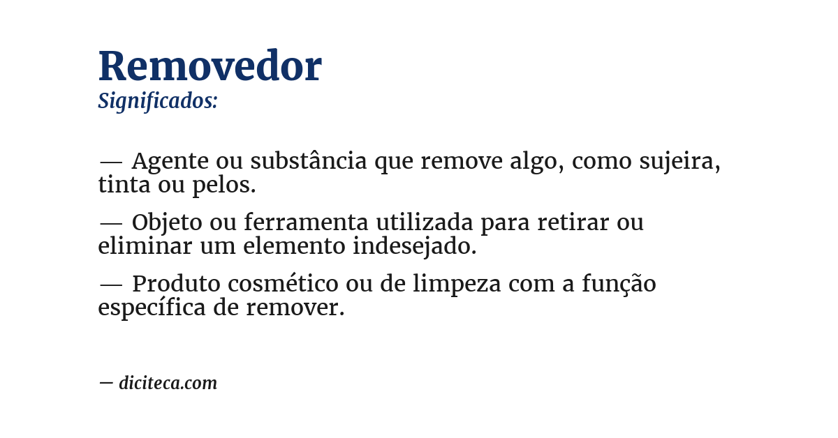 Significado de removedor